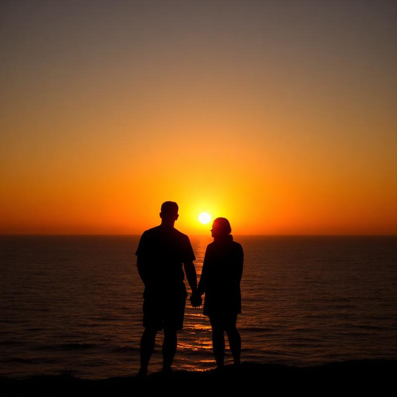 Couple watching the sunset